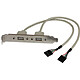StarTech.com Câble adaptateur USB 2.0 IDC 5 broches vers plaque à 2 ports USB A Equerre câble USB 2.0 IDC 5 broches vers plaque avec 2 ports USB A