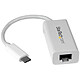 StarTech.com Adaptateur réseau USB-C vers GbE Convertisseur USB-C vers Gigabit Ethernet (USB 3.0) - Blanc