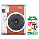 Fujifilm instax mini 90 Neo Classic Marron + instax mini Bipack Appareil photo instantané avec mode selfie, macro, paysage, flash et retardateur + 2 packs de films instax mini