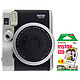 Fujifilm instax mini 90 Neo Classic Noir + instax mini Bipack Appareil photo instantané avec mode selfie, macro, paysage, flash et retardateur + 2 packs de films instax mini
