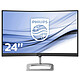 Philips 24" LED - 248E9QHSB 1920 x 1080 pixels - 4 ms (gris à gris) - Format large 16/9 - Dalle VA incurvée - FreeSync - HDMI - Noir