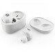 Caliber MAC071BT Blanc Écouteurs intra-auriculaires sans fil Bluetooth IP64 avec commandes, micro et boîtier de charge/transport
