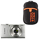 Canon IXUS 185 Plata + Vanguard Beneto 6 Naranja Cámara de 20 MP - Zoom óptico gran angular de 8x - Vídeo HD + Funda protectora