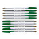 Stylo à Bille transparent point moyenne - Vert x50 Lot de 50 stylos à bille vert avec pointe moyenne et capuchons 