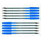 Transparent Blue Ballpoint Pen x50 Pack of 50 Blue Ballpoint Pens with Medium Point and Caps