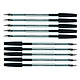 Stylo bille transparent noir x50 Lot de 50 stylos à bille noir avec pointe moyenne et capuchons