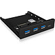 ICY BOX IB-HUB1418-I3 Hub USB 3.0 (4 puertos) en el panel frontal en rack de 3.5