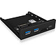 ICY BOX IB-HUB1417-I3 Lector de tarjetas de memoria con puertos USB 3.0 en el panel frontal en bahía de 3.5" (color negro) - Artículo no utilizado nunca