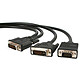StarTech.com Câble répartiteur en Y / Splitter vidéo DVI vers DVI et VGA - M/M - 1,8m Câble DVI-I vers VGA et DVI-D (mâles) - 1.8 m