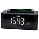 CGV CR Q-10 Radio reloj FM con Bluetooth, entrada AUX, 3 puertos USB y cargador de inducción inalámbrico