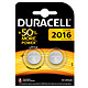 Duracell DL/CR2016 3V (set of 2) Pack of 2 DL/CR2016 Lithium 3V button batteries