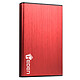 Heden external USB 3.0 enclosure in brushed aluminium for 2.5'' SATA III hard drive (red colour) External USB 3.0 brushed aluminium enclosure for HDD or SSD 2.5'' SATA III