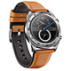 Honor Watch Acier/Marron Montre connectée résistante à l'eau - Bluetooth 4.2 - Ecran tactile AMOLED 1.2" - 178 mAh - iOS/Android - bracelet en cuir