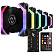 Abkoncore Spider Spectrum 5-in-1 Remote Kit Pack of 5 LED RGB 120mm fans with control box and remote control
