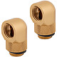 Corsair Hydro X Series XF 90 Rotating Mouthpiece - Gold (x 2) Set of 2 90° Rotating Adapters - Male/Female - Gold