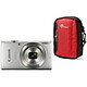 Canon IXUS 185 Argent + Lowepro Tahoe 15 II Rouge Appareil photo 20 MP - Zoom optique grand angle 8x - Vidéo HD + Etui