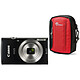 Canon IXUS 185 Noir + Lowepro Tahoe 15 II Rouge Appareil photo 20 MP - Zoom optique grand angle 8x - Vidéo HD + Etui