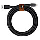Belkin Câble Lightning vers USB DuraTek Plus - 1.2 m (Noir) Câble de chargement et synchronisation pour iPhone / iPad avec connecteur Lightning et sangle de fermeture