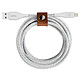 Belkin Câble Lightning vers USB DuraTek Plus - 3 m (Blanc) Câble de chargement et synchronisation pour iPhone / iPad avec connecteur Lightning et sangle de fermeture