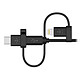 Opiniones sobre Cable Belkin 3 en 1 de USB a micro-USB, USB-C y Lightning - 1,2 m (negro)