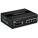 TRENDnet TI-UPG62 Switch Rail DIN Gigabit industriel renforcé non géré à 6 ports (4 ports Gigabit Ultra PoE + 2 logements SFP)