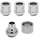 Corsair Hydro X Series XF Compression Mouthpiece - Chrome (x 4) Set of 4 compression fittings for hoses 10/13 mm - male/female - Chrome