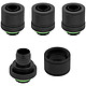 Corsair Hydro X Series XF Compression Mouthpiece - Black (x 4) Set of 4 compression fittings for hoses 10/13 mm - male/female - Black