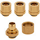 Corsair Hydro X Series XF Compression Mouthpiece - Gold (x 4) Set of 4 Compression Fittings for 10/13 mm Hoses - Male/Female - Gold