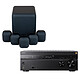 Sony STR-DN1080 + Monitor Audio MASS 5.1 Noir Ampli-tuner Home Cinema 7.2 3D Ready - Dolby Atmos / DTS:X - Pass-through 4K HDR - Wi-Fi/Bluetooth/DLNA/NFC - Multiroom - AirPlay/ChromeCast + Ensemble 5.1 avec caisson de basses filaire