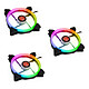 Raijintek Iris 14 Rainbow RGB (x3) Pack de 3 ventilateurs de boîtier 140 mm avec LEDs RGB, hub de contrôle et télécommande