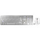 Cherry DW 9000 Slim White Wireless set (choice of connectivity: radio or Bluetooth) multimedia keyboard - scissor switches - flat chiclet keys - optical 1600 dpi 5 button mouse - compatible with Windows, tablets and smartphones