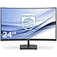Philips 24" LED - 241E1SCA/00 1920 x 1080 pixels - 4 ms (greyscale) - Widescreen 16/9 - VA curved panel - FreeSync / Adaptive Sync - HDMI / VGA - Black