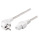 Cable de alimentación Goobay C15 - 2 metros (blanco) Cable de alimentación tipo F CEE7/7 a C15 - 2 m