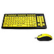 Accuratus High Visibility Combo Ensemble clavier + souris - touches jaunes à haute visibilité et à marquage XL (pour utilisateurs malvoyants) - AZERTY Français