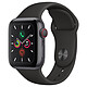 Apple Watch Series 5 GPS + Cellular Aluminium Gris Sidéral Bracelet Sport Noir 40 mm