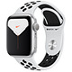 Apple Watch Series 5 Nike GPS Aluminium Argent Bracelet Sport Platine Pur/Noir 40 mm