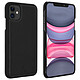 Akashi Coque Cuir Italien Noir iPhone 11 Coque en cuir véritable noir pour Apple iPhone 11