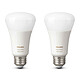 Philips Hue White & Color Ambiance E27 Bluetooth x 2 Pack of 2 E27 bulbs - 9 Watts
