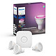 Philips Hue White & Color Ambiance Kit de démarrage GU10 Bluetooth 3 ampoules GU10 - Pont Hue