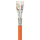 Goobay cavo di rete categoria 7a S/FTP (PiMF) 100 metri (Arancione) Cavo di rete per installazione - Cat 7a S/FTP PiMF - Rotolo da 100m - Arancione