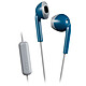 JVC HA-F19M Blue/Grey IPX2 wired headphones with remote control and microphone