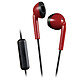 JVC HA-F19M Red/Black IPX2 wired headphones with remote control and microphone