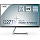 AOC 27" LED - Q27T1 2560 x 1440 pixels - 5 ms - Widescreen 16/9 - IPS panel - 75 Hz - FreeSync - HDMI/DisplayPort - Black/Aluminium