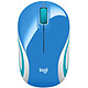 Logitech M187 (Bleu) Mini souris sans fil - ambidextre - capteur optique 1000 dpi - 3 boutons