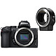 Nikon Z 50 FTZ Appareil photo hybride APS-C 20.9 MP - 51 200 ISO - Ecran 3.2" tactile inclinable - Viseur OLED - Vidéo 4K Ultra HD - Wi-Fi/Bluetooth (boîtier nu) + Adaptateur pour monture FTZ