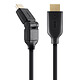 Belkin Cable pivotante HDMI de alta velocidad con Ethernet - 2 metros (F3Y023BT2M) Cable HDMI 2.0 con Ethernet - macho/macho (giratorio, dorado) - (2 metros)