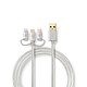Nedis Cable 3 en 1 USB a micro-USB, USB-C, Lightning - 1 m Cable de carga y sincronización 3-en-1 USB-A 2.0 a micro-USB, USB-C y Apple Lightning (1 m)
