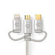 Avis Nedis Câble 3-en-1 USB vers micro-USB, USB-C, Lightning - 1 m