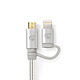 Avis Nedis Câble 2-en-1 USB vers micro-USB, Lightning - 1 m