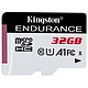 Kingston Endurance SDCE/32GB Carte mémoire Micro SDHC UHS-I U1 Classe 10 A1 32 Go